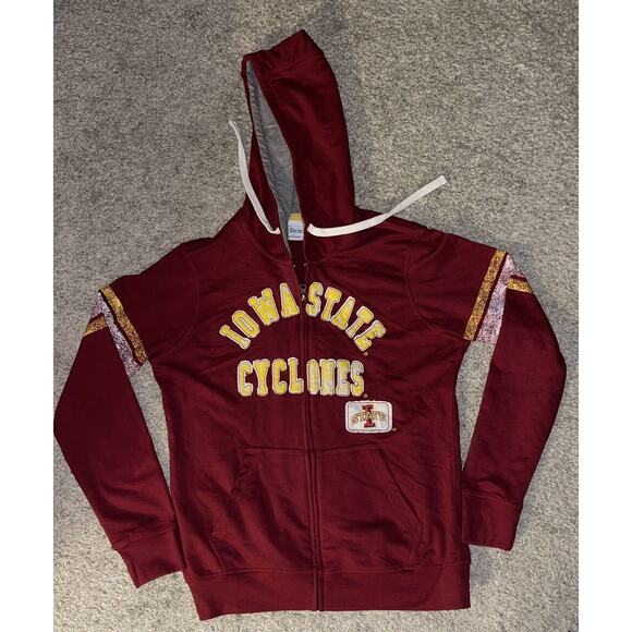 Iowa State Cyclones Distressed Full Zip Hoodie For Her By Alissa Milano (Large) - Picture 5 of 6